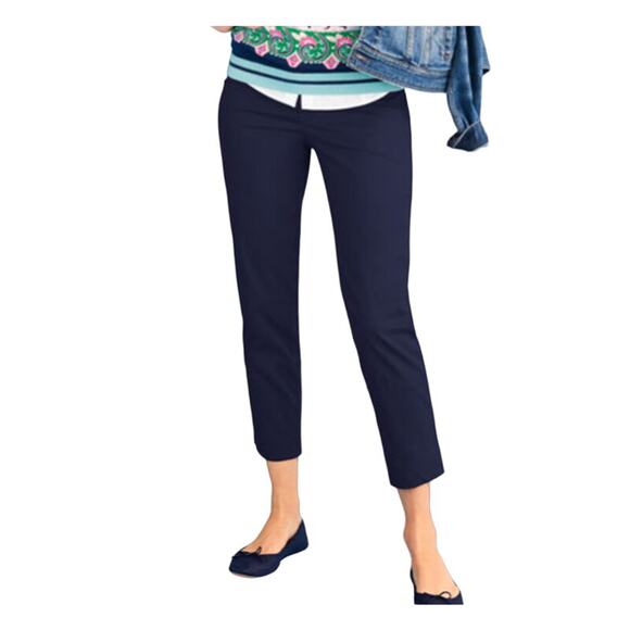 Talbots Perfect Crop Pants Size 6P Petites Blue Classic Fit Pockets Teacher Chic - Picture 2 of 11